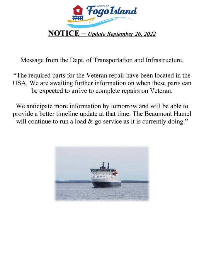 Update Ferry - Sept.26th